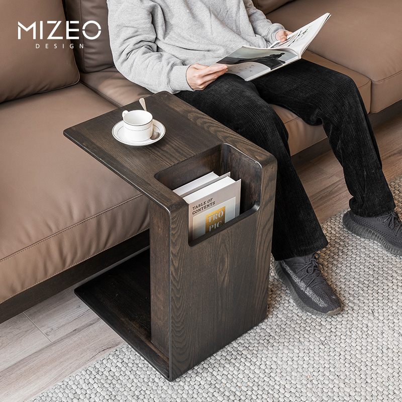 MIZEO 米卓/极简白蜡木角几 可移动茶几沙发边柜角几 简约小方桌