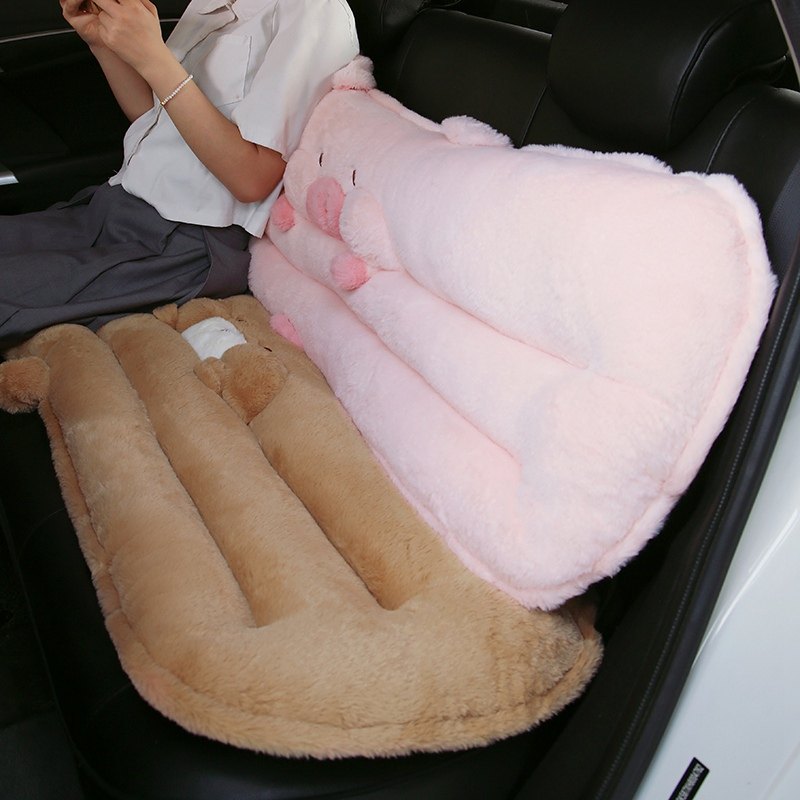 新款卡通汽车坐垫腰靠一体车载座椅后排长条毛绒单片防滑座垫冬季,居家布艺,椅垫,淘宝优惠券,粉丝福利购,淘宝优惠卷