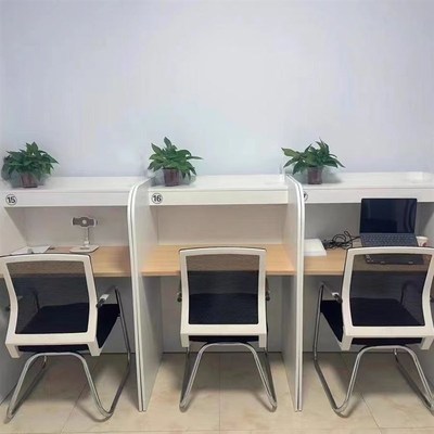 沉浸式自习桌阅览室图书馆学习培训桌大学生共享考研单人隔断桌椅