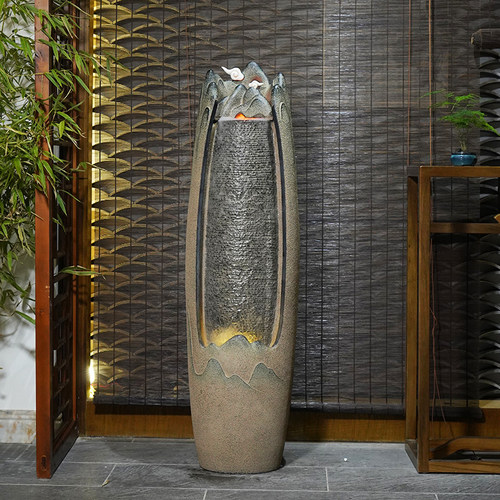 汉韵堂电视柜旁流水喷泉摆件创意客厅落地水景观中式室内装饰摆设