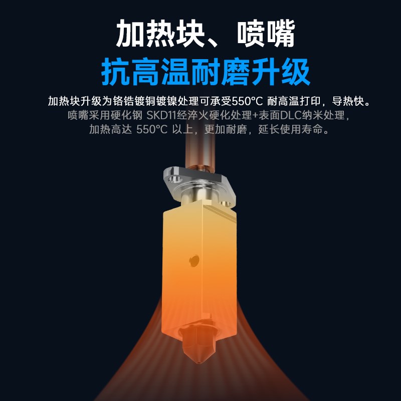 3d打印机配件 竹子TZ-V升级款高温高速热端挤出头打印适用Ender3/