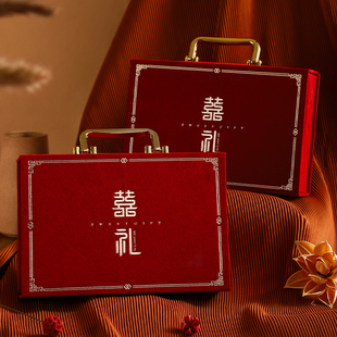 结婚彩礼钱盒子订婚聘金礼金箱婚礼提亲现金高端礼盒婚庆用品大全