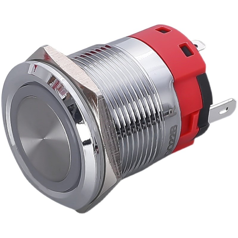 对鸟22mm不锈钢按钮DN-GQ22B自锁自复位带灯防水圆形启停金属开关