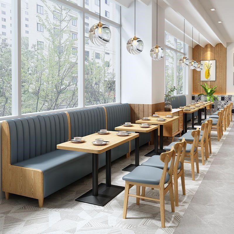 餐厅卡座沙发凳奶茶店咖啡厅桌椅组合实木软包定制饭店汉堡甜品店
