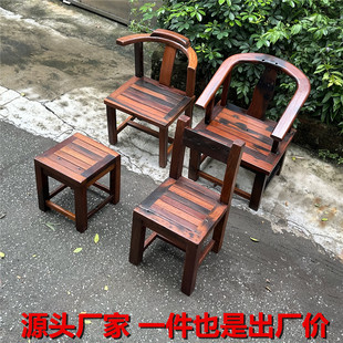 老船木靠背椅实木主人椅中式餐椅围椅圈椅休闲椅扶手椅实木椅客椅