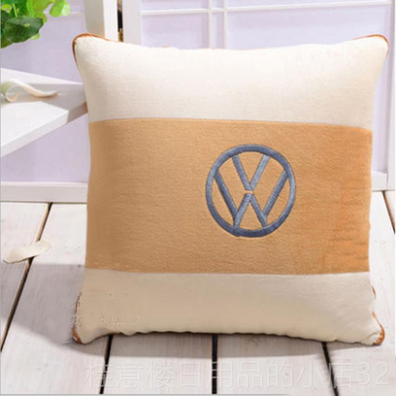 高档汽用马车抱枕被子两刺绣车标别克奥迪车载枕宝大众车内靠靠垫
