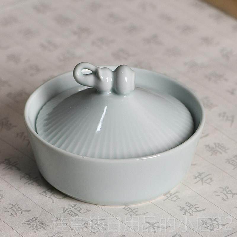 正品庆学堂火锅砚台砚带盖书墨法专用多功能墨盒墨砚水碟原石天然图片