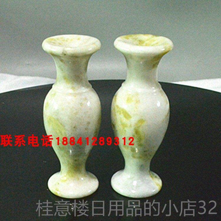 正品石花瓶岫花玉玉阿富汗玉摆件米黄玉特笔筒摆件玉瓶竹节桶多大