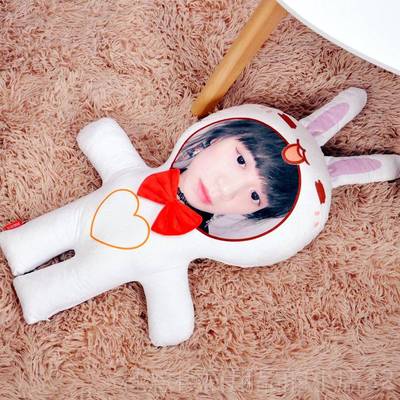 正品图定制真人头像抱枕人形款偶娃娃权志龙鹿晗同片毛绒公仔送男