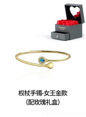 正品权杖手纯n银天然月光石i众s小设计简镯约百搭新中式古风饰品