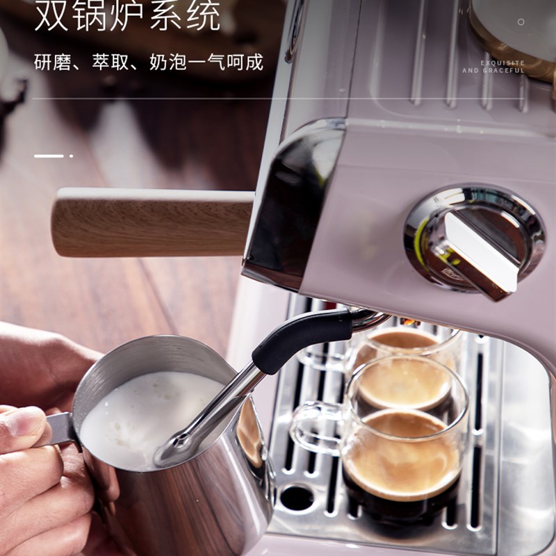 乔立998S咖啡机意式全半自动小型家商用办公室研磨一体现磨打奶泡