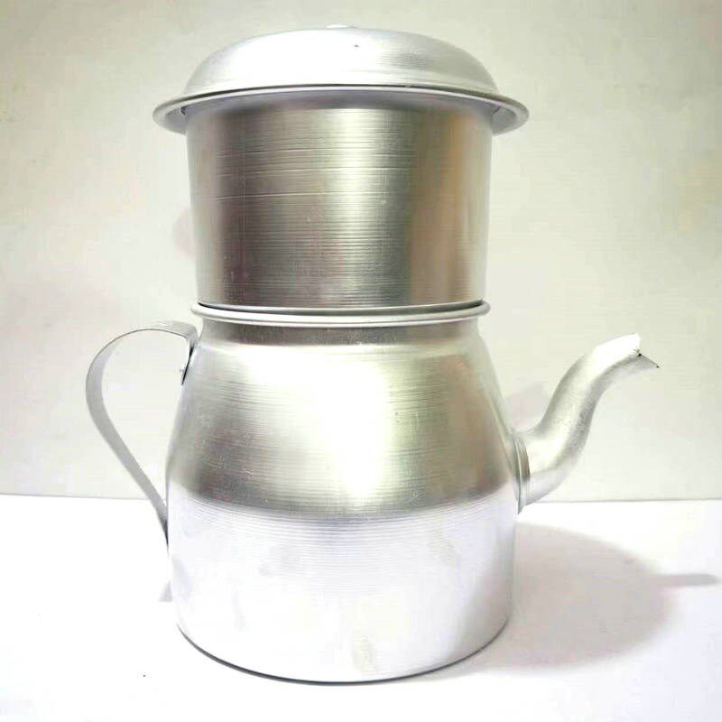 越南原装大中号铝制商家两用滴漏法压式手冲咖啡壶简便器具免滤网