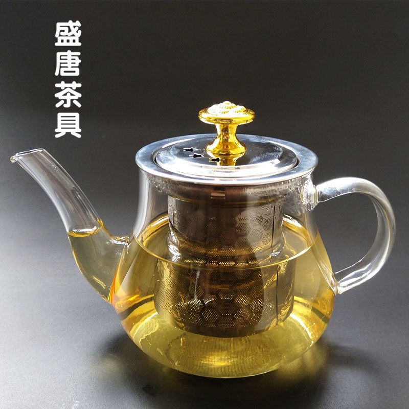 双树村玻璃茶壶过滤家用耐高温茶具加厚泡茶器耐热玻璃功夫小茶壶