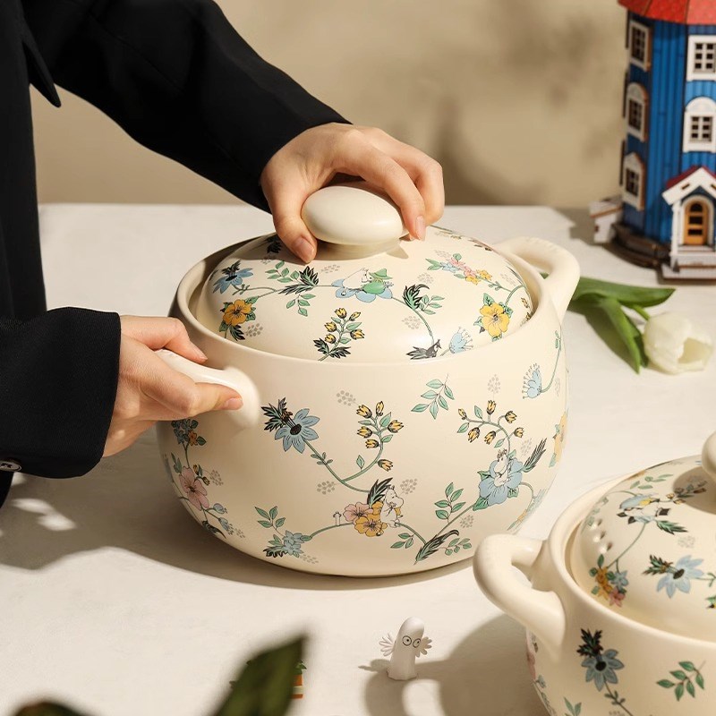 moomin姆明陶瓷砂锅煲汤家用燃气耐高温煲汤炖汤锅煲仔饭专用锅