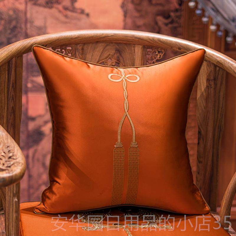高档中式古典双刺绣红木沙发鲤靠腰垫抱枕YG3家4实木具罗汉床枕五