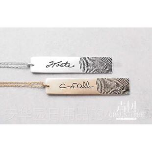 高档青树 原创定制95银签名纹刻字项链男项女款情侣指链锁2骨链毛