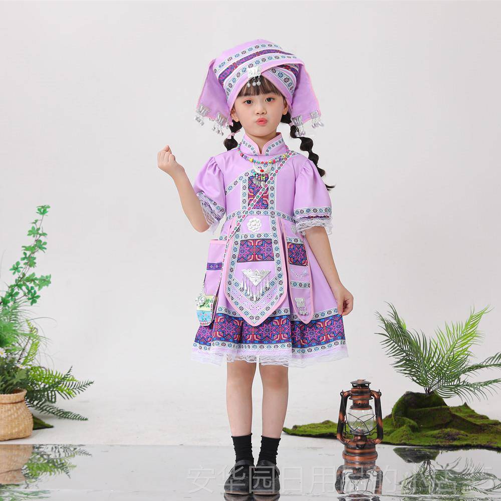 高档新款儿少数民童族服装演出服男女童舞台服舞服合唱表演服三月