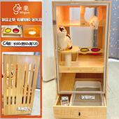 正品 家不地小型猫窝猫别墅带厕所猫用柜室内一体式 户猫笼实占木猫