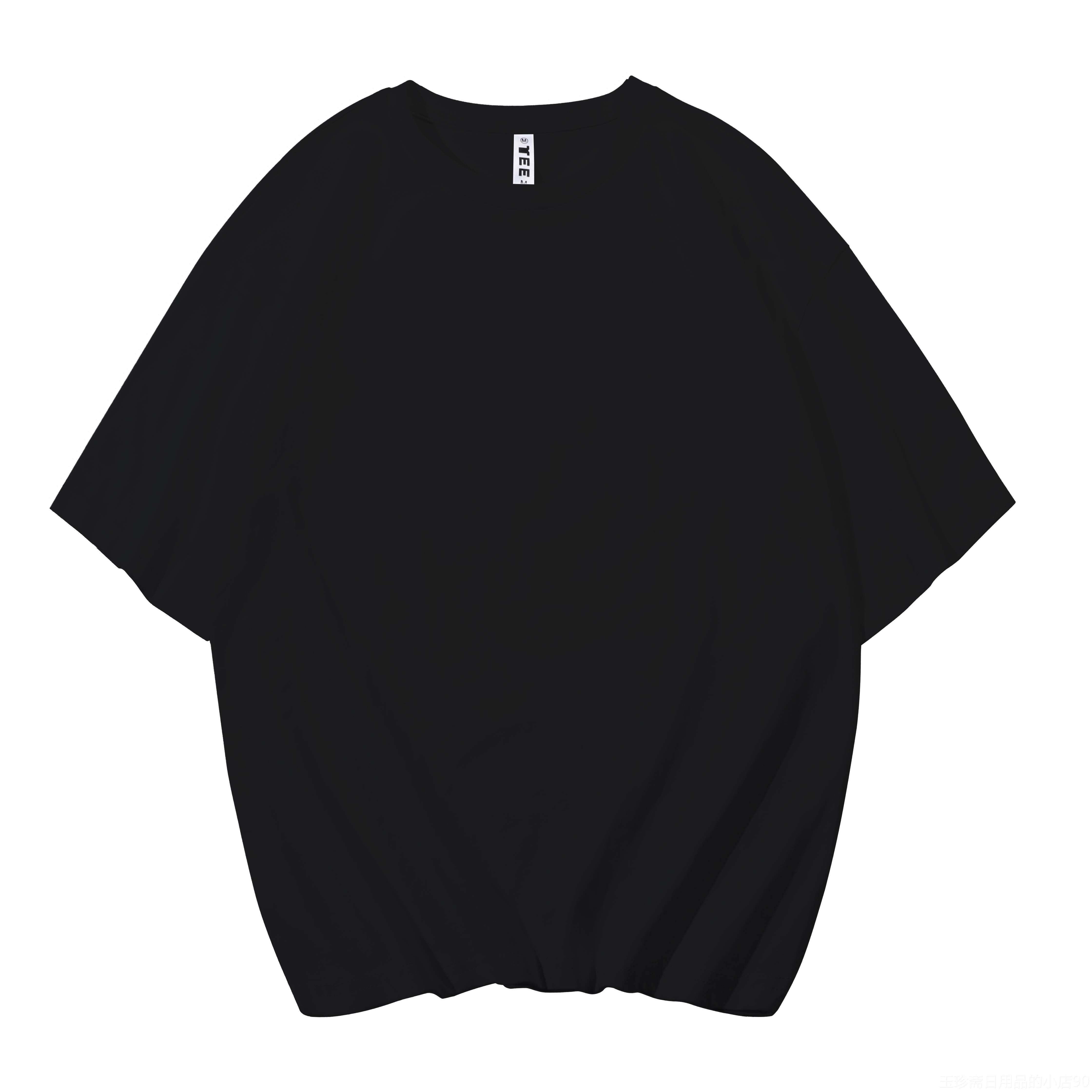 正品五分T恤女制印logo字松工作服d宽iy印落肩订制夏定季半袖上衣
