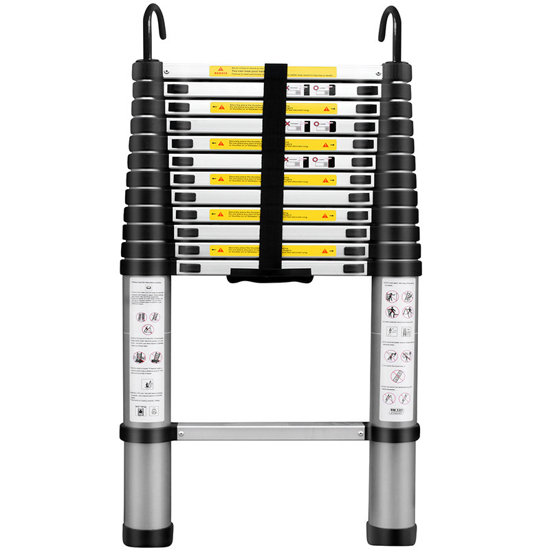 铝合金加厚伸缩梯子带勾梯阁楼梯升降梯工程梯铝梯单边直梯电信用