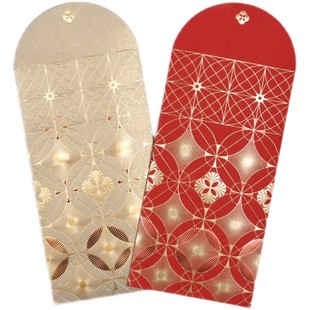 高档红包袋长款中式结婚过年通用利是封百元千元烫金定制创意堵门