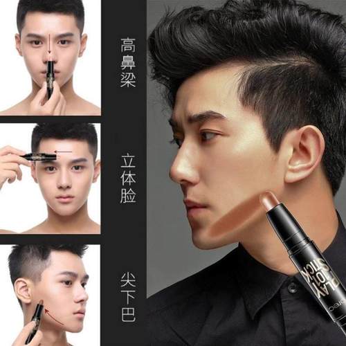 爆款修容棒男生卧蝉笔双头鼻影男士专用高光笔修容粉两用修容鼻