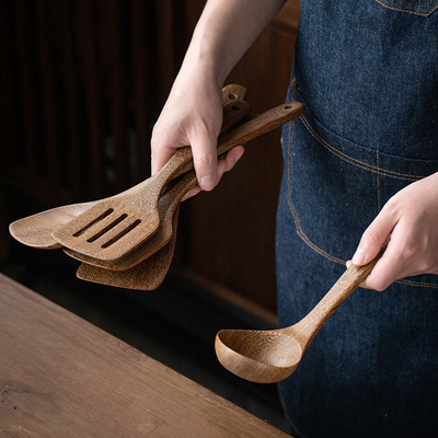 鸡翅木不粘锅汤勺木铲家用锅铲木质套装盛汤大号汤勺实木全套厨具