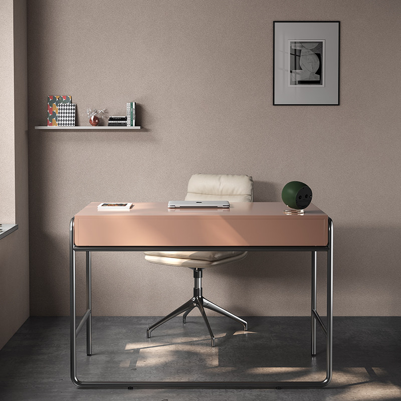 意式极简书桌小户型马鞍皮电脑桌卧室办公桌家用学习桌靠墙写字桌,住宅家具,书桌,淘宝优惠券,粉丝福利购,淘宝优惠卷