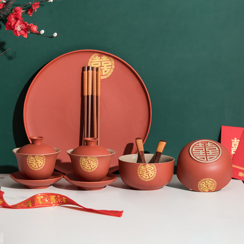 喜庆结婚改口敬茶杯金喜对碗筷套装套装新婚红色婚礼用品一对喜碗,节庆用品/礼品,喜碗/敬茶杯,淘宝优惠券,粉丝福利购,淘宝优惠卷