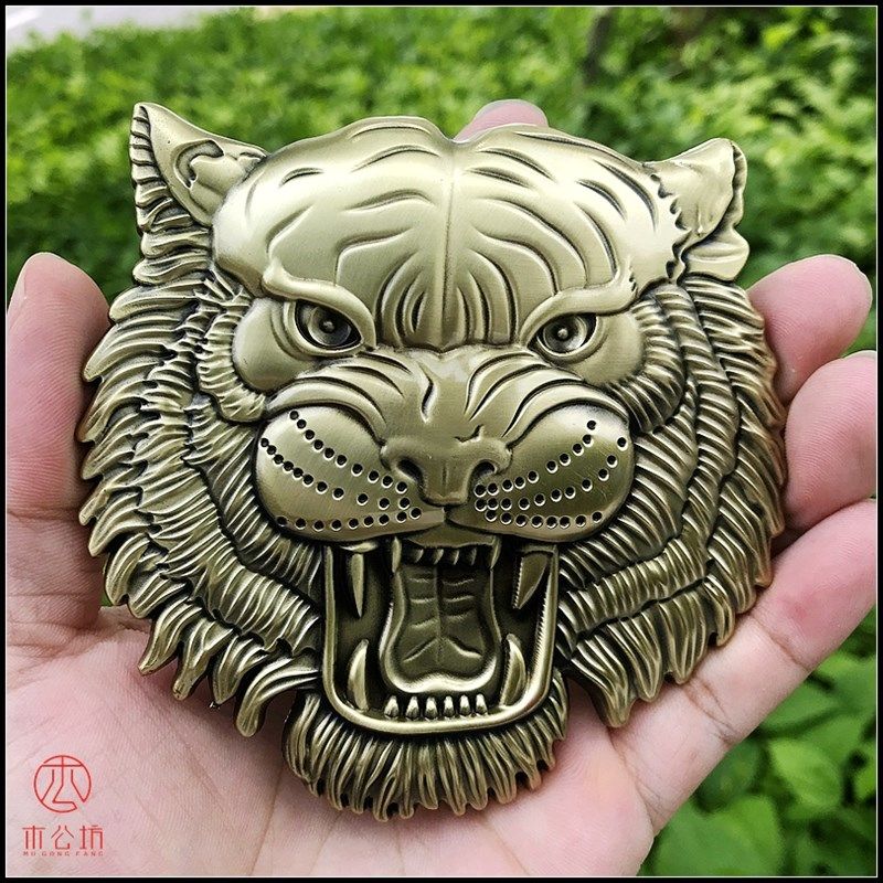 木公坊猛虎虎头金属车贴中网标越野车个性改装车标贴遮痕贴尾标