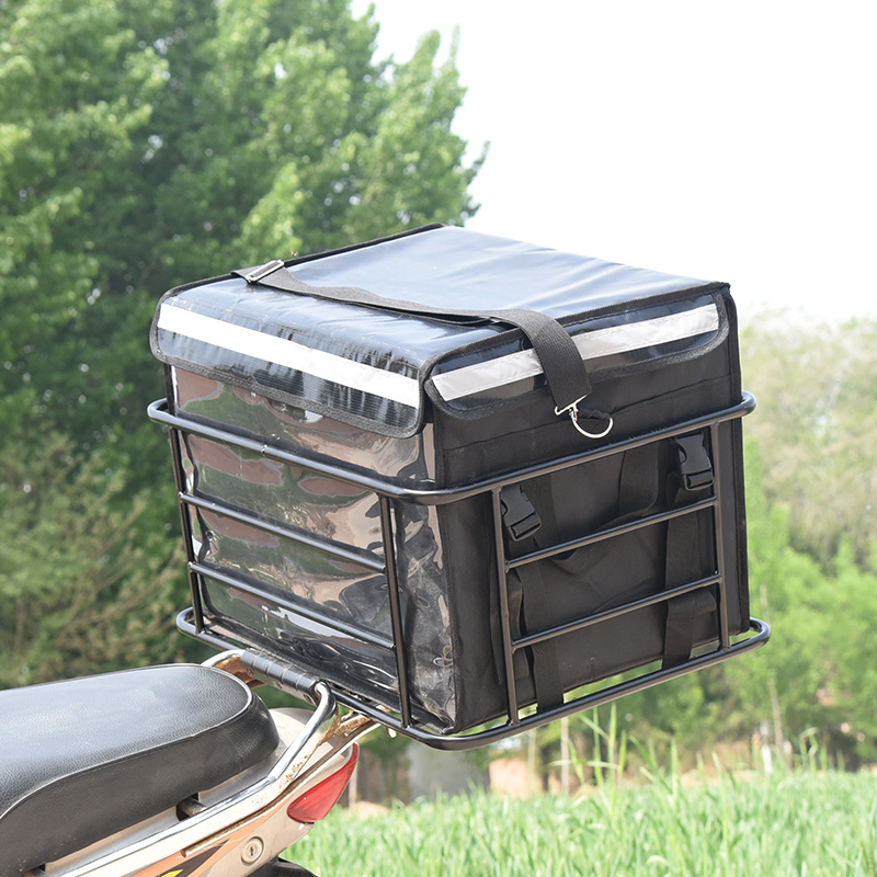 外送箱固定架子托架电动车后车筐后货架尾架加粗铁架机车后支架