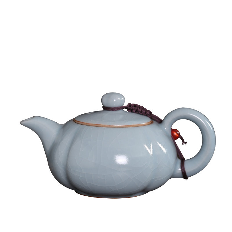 汝窑茶壶陶瓷汝窑茶具小茶壶开片汝瓷功夫茶具家用红茶泡茶壶单壶