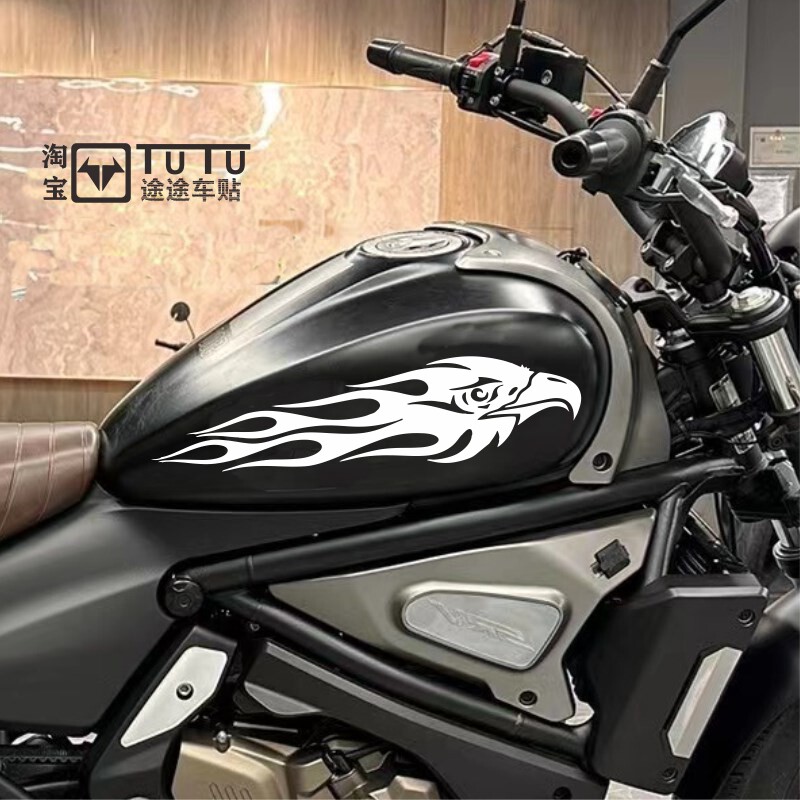 适用於钱江闪500油箱贴纸拉花复古机车贴花防水车贴车身反光贴片