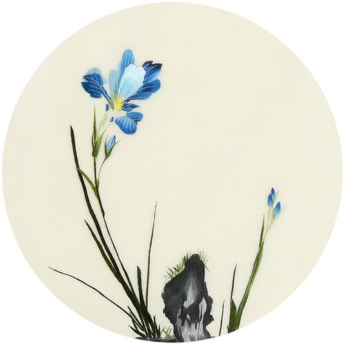 苏绣刺绣diy套件初学 针迹扫描 鸢尾花 手工入门材料包零基础绣花
