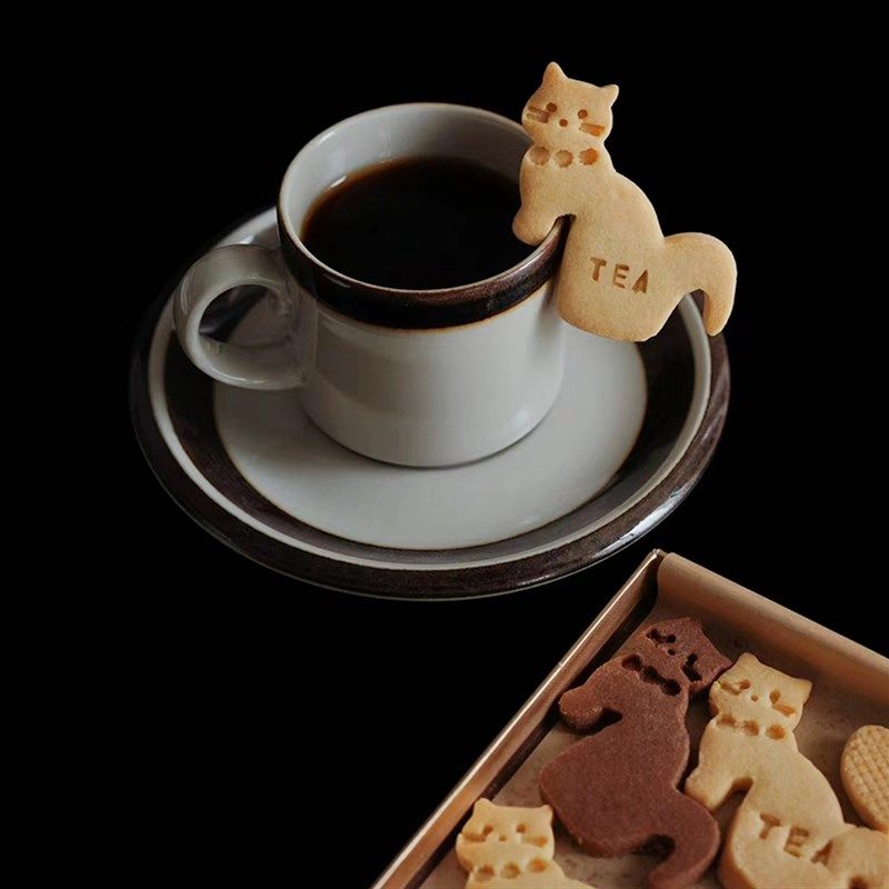 可爱挂杯小猫黄油曲奇饼干模具茶歇咖啡甜品挂耳装饰烘焙工具磨具