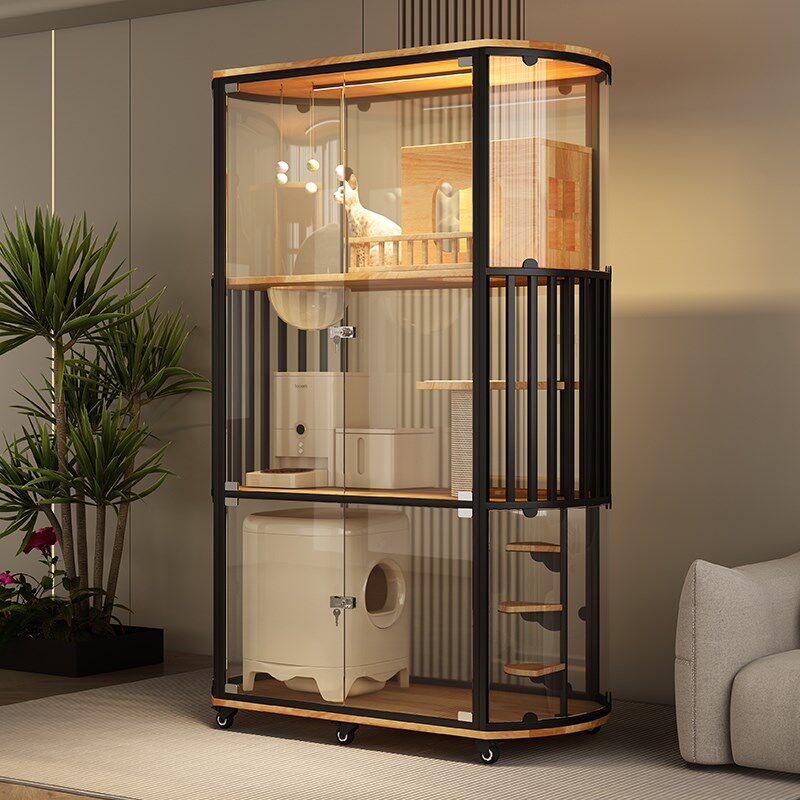 全景猫别墅豪华玻璃猫房大型实木猫笼猫屋家用猫柜可放自动猫砂盆,宠物/宠物食品及用品,猫笼子/猫别墅,淘宝优惠券,粉丝福利购,淘宝优惠卷