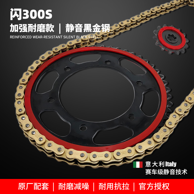 适用于钱江闪300S QJ300改装静音牙盘大小链轮征和油封链条套装