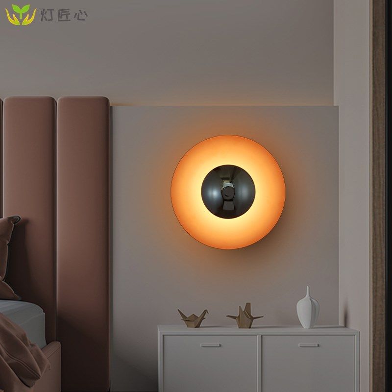 后现代大气过道灯个性背景墙装饰灯卧室床头灯设计师玄关飞碟壁灯,家装灯饰光源,壁灯,淘宝优惠券,粉丝福利购,淘宝优惠卷
