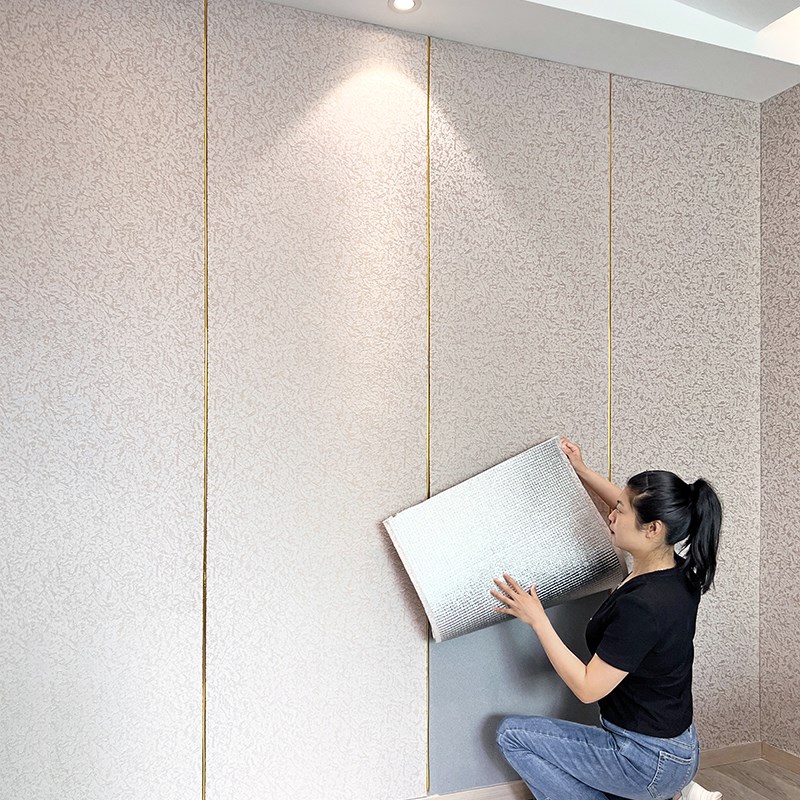 墙布自粘硅藻泥墙纸加厚墙贴卧室床头软包墙板装饰电视背景墙壁纸