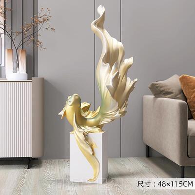 高档轻奢气锦鲤客厅饰落地摆件茶几大家居品电视柜沙发开业乔迁礼