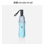 高档安晴湿ON防E晒伞纳米不沾水一甩干晴雨不伞纯色商叠务折车载