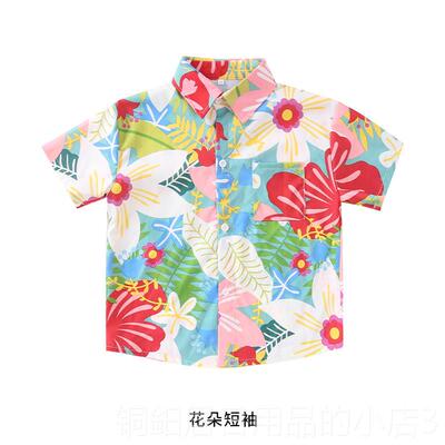 高档童港式表服儿装印学花衬衫小演生啦啦队幼儿园毕业班摄影表演