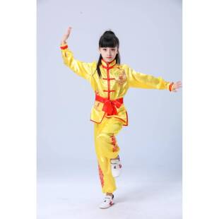 高档儿童武术练功服装中国风学练生极表演服功扇演太出服武术训夫