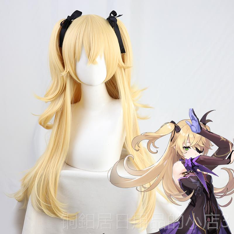 高档原神双菲谢c带os假发旅行者断罪皇女马尾尔送黑丝现货