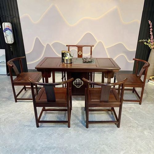 实木茶桌椅组合红木茶台酸枝木中式茶桌套装一体茶几泡茶桌小户型