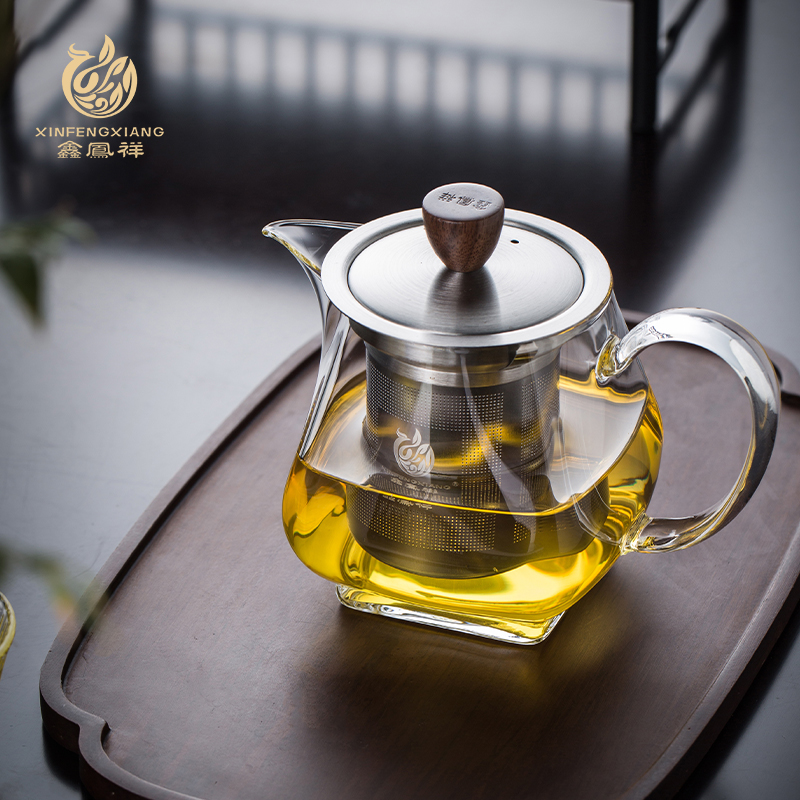鑫凤祥泡茶壶茶水分离耐高温玻璃小型迷你办公室过滤单壶冲茶器