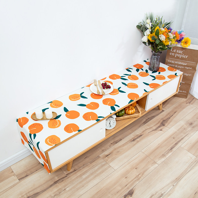 百搭客厅水果印花电视柜盖巾防尘防水棉麻长方形盖布桌布台布桌旗,居家布艺,桌布,淘宝优惠券,粉丝福利购,淘宝优惠卷