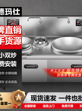 德玛仕DEMASHI双头电磁灶高效猛火大小炉头设计商用爆炒新体验