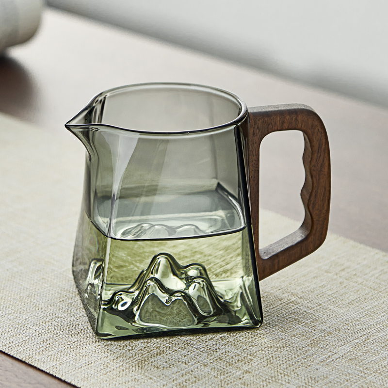 公道杯玻璃加厚耐热泡茶过滤功夫茶具配件茶海观山分茶器茶漏套装