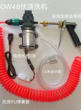 12伏高压洗车机48伏电动洗车器24伏车载大压力水枪家用浇花喷雾器